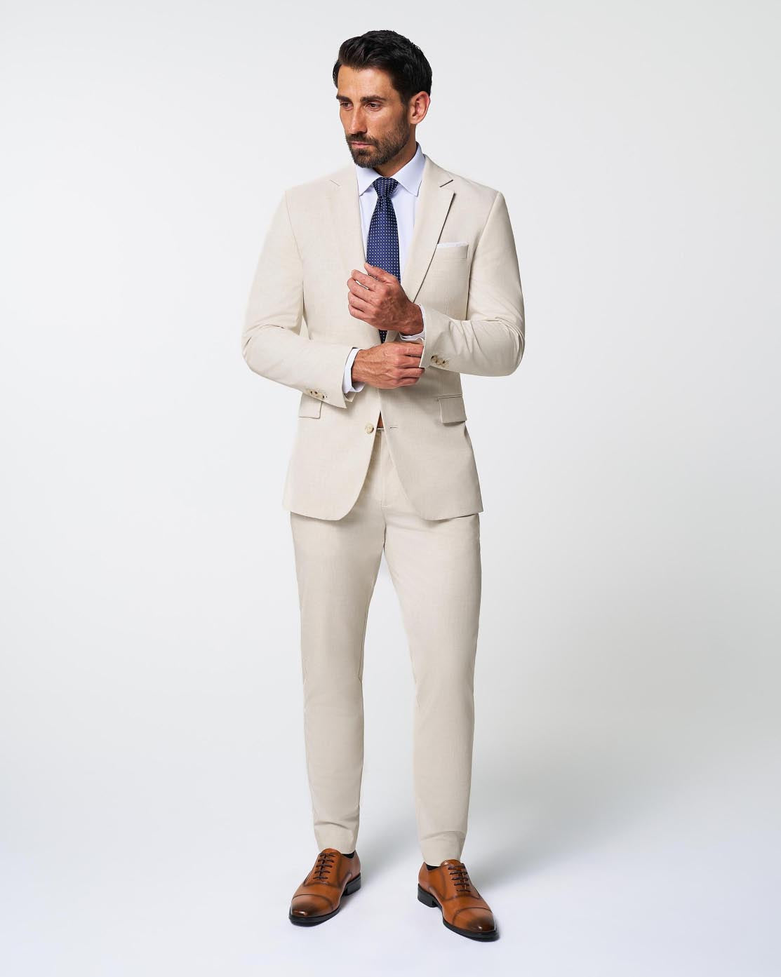 Athletic Fit Stretch Suit - Lightweight Heathered Bamboo | State & Liberty Suits