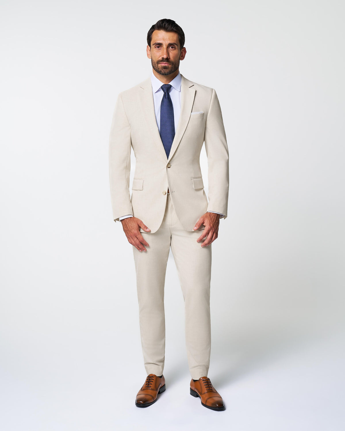 Athletic Fit Stretch Suit - Lightweight Heathered Bamboo | State & Liberty Suits