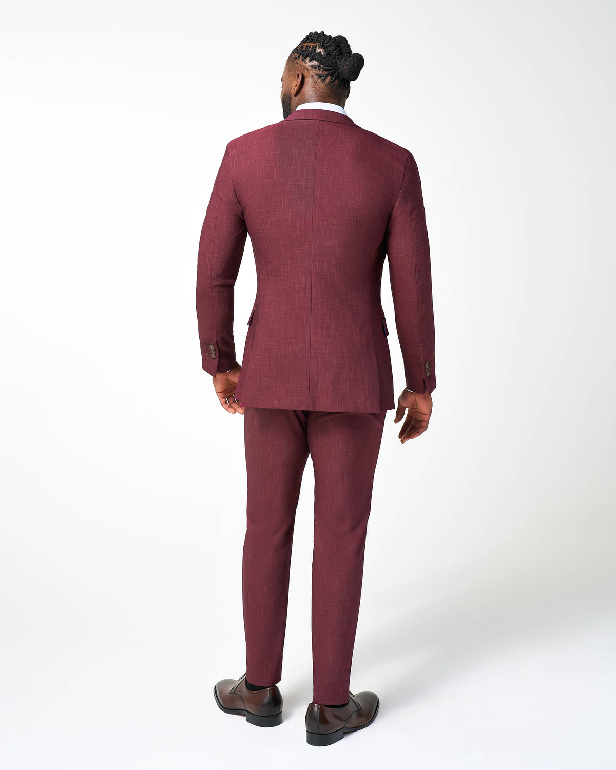 Athletic Fit Stretch Suit - Heathered Maroon | State & Liberty Suits