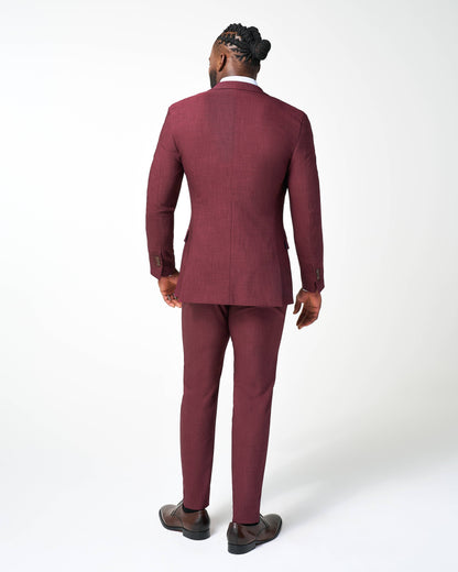 Athletic Fit Stretch Suit - Heathered Maroon | State & Liberty Suits