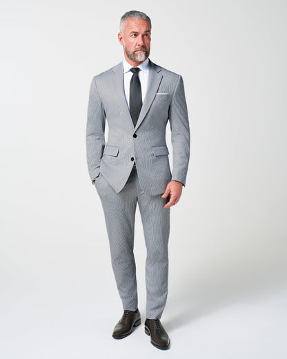Athletic Fit Stretch Suit - Slate Grey Houndstooth | State & Liberty Suits