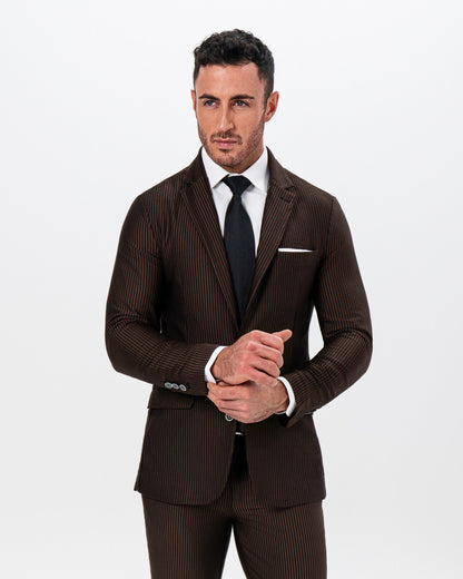 Athletic Fit Stretch Suit - Brown and Black Seersucker | State & Liberty Suits
