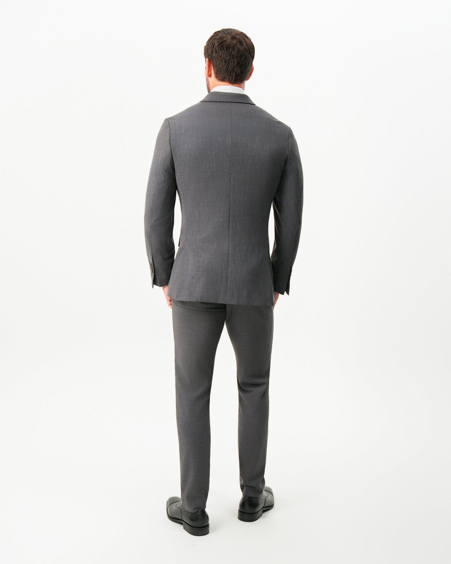 Athletic Fit Stretch Suit - Dark Grey Crosshatch | State & Liberty Suits