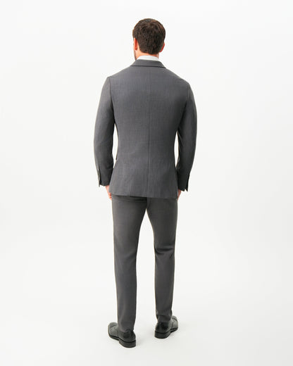 Athletic Fit Stretch Suit - Dark Grey Crosshatch | State & Liberty Suits