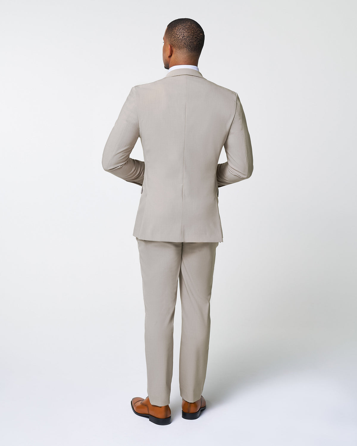 Athletic Fit Stretch Suit - Heathered Stone | State & Liberty Suits