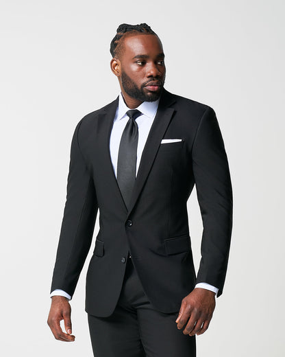 Athletic Fit Stretch Suit - Heathered Black | State & Liberty Suits