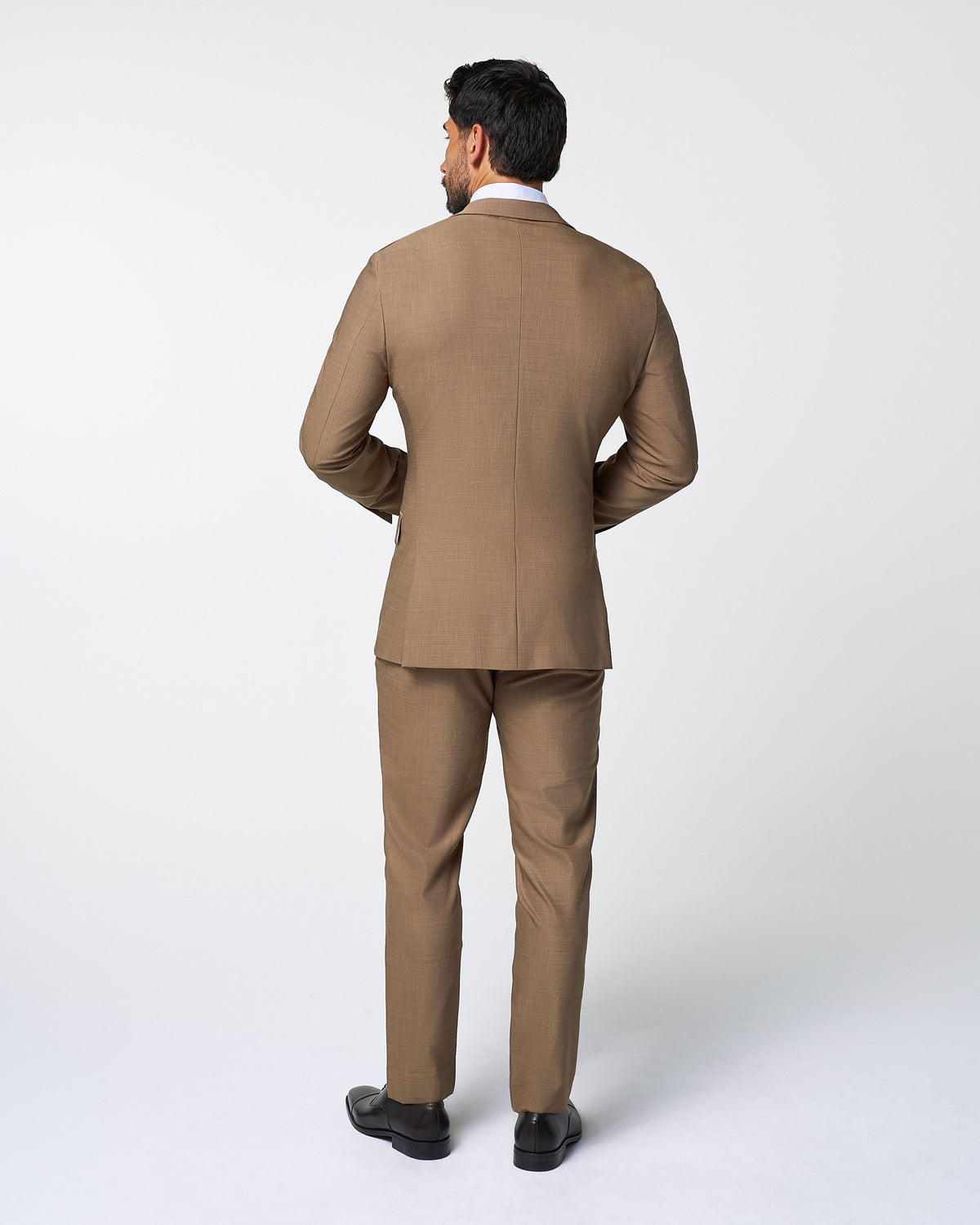 Athletic Fit Stretch Suit - Heathered Cappuccino | State & Liberty Suits