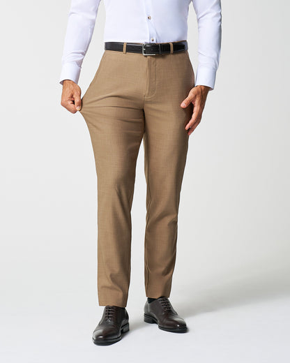 Athletic Fit Stretch Suit - Heathered Cappuccino | State & Liberty Suits