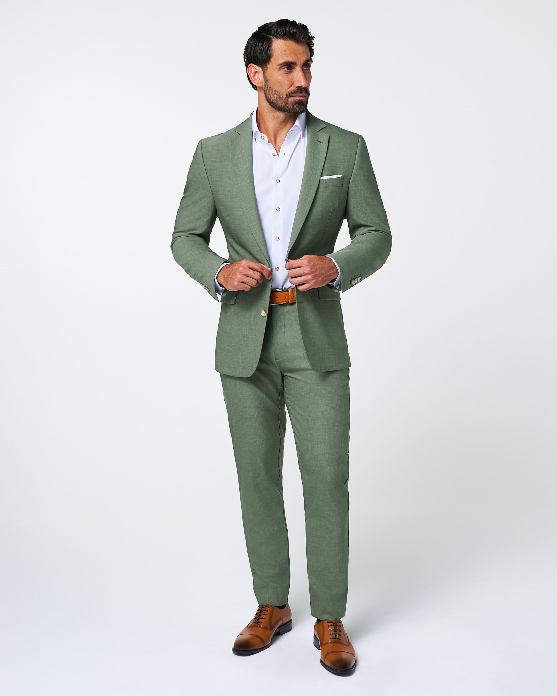 Athletic Fit Stretch Suit - Heathered Forest Green | State & Liberty Suits