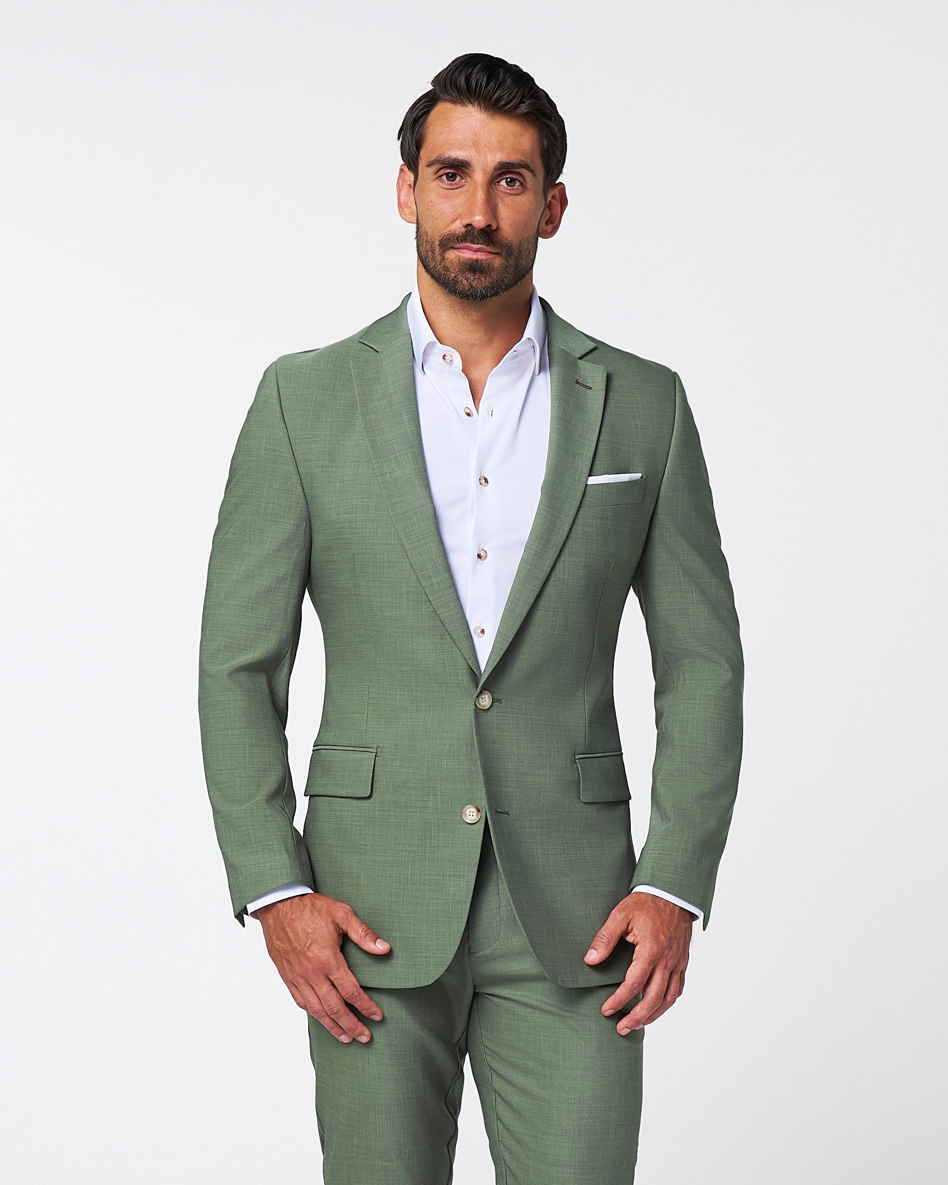 Athletic Fit Stretch Suit - Heathered Forest Green | State & Liberty Suits