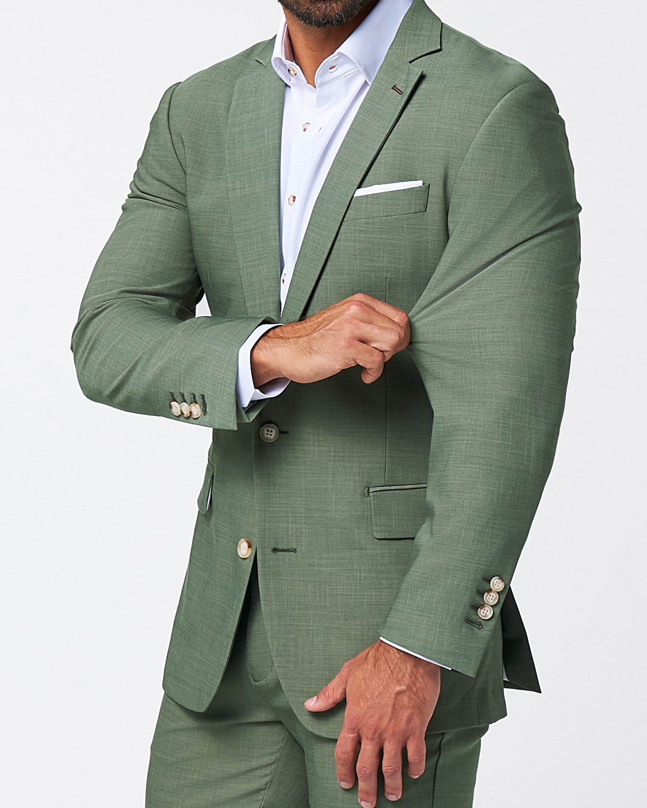 Athletic Fit Stretch Suit - Heathered Forest Green | State & Liberty Suits