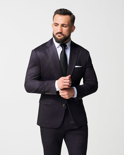 Athletic Fit Stretch Suit - Deep Burgundy Microcheck | State & Liberty Suits