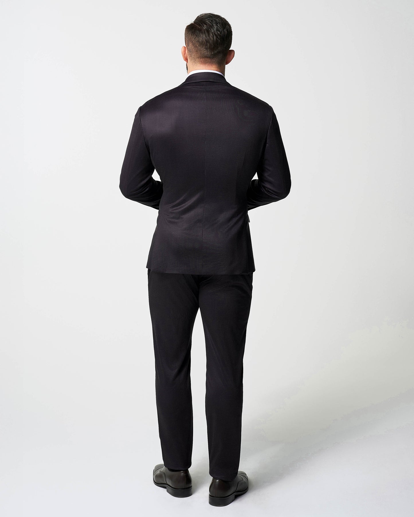 Athletic Fit Stretch Suit - Deep Burgundy Microcheck | State & Liberty Suits