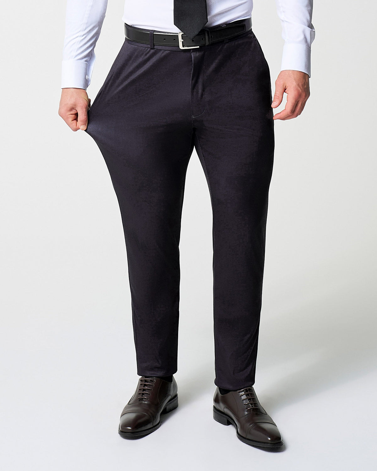 Athletic Fit Stretch Suit - Deep Burgundy Microcheck | State & Liberty Suits