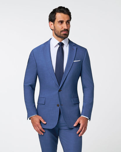 Athletic Fit Stretch Suit - Heathered Blue | State & Liberty Suits