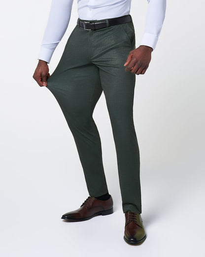 Athletic Fit Stretch Suit - Army Green Microcheck | State & Liberty Suits