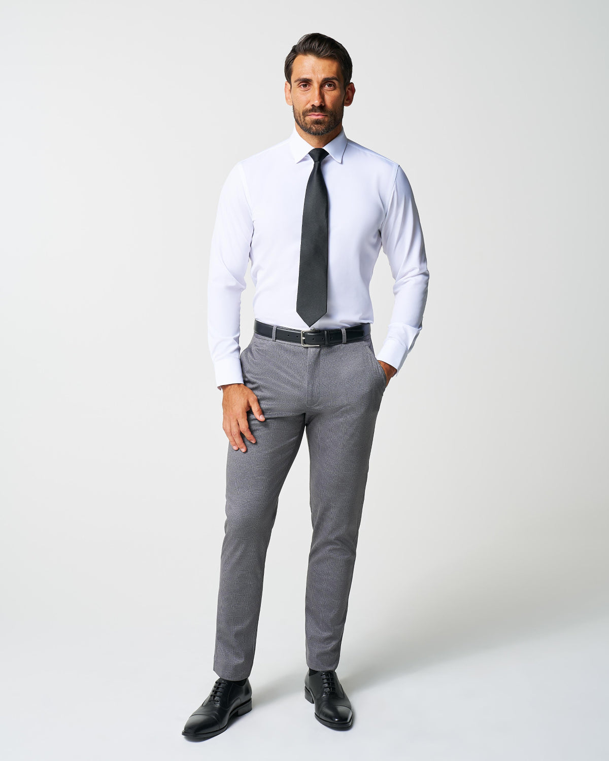 Athletic Fit Stretch Suit - Shadow Grey Plaid | State & Liberty Suits