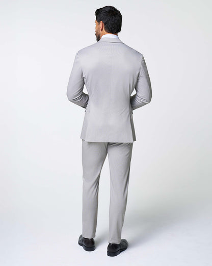 Athletic Fit Stretch Suit - Light Grey Microcheck | State & Liberty Suits
