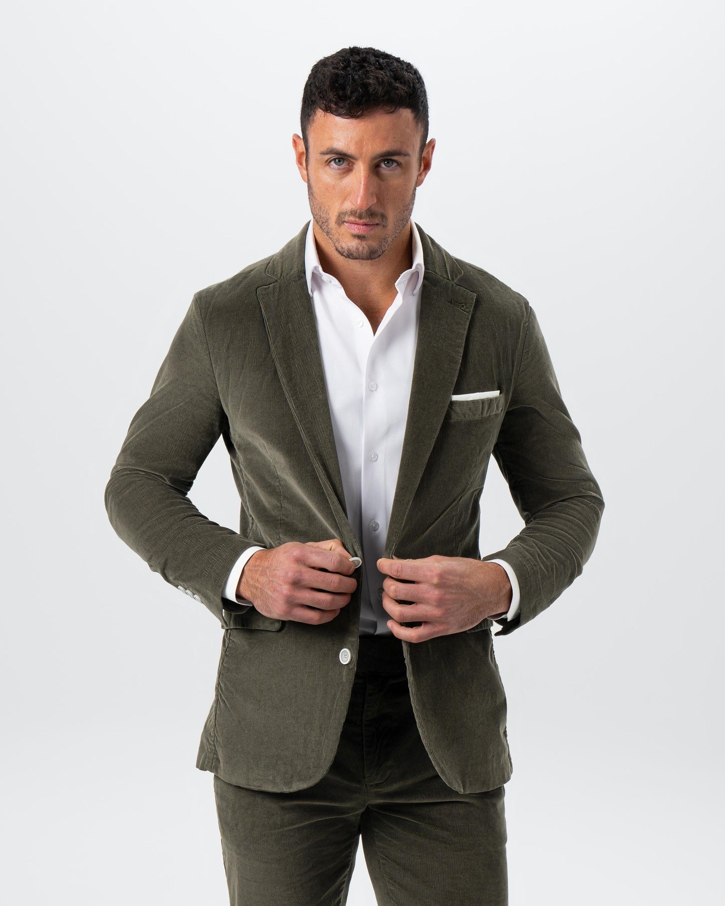 Unstructured Corduroy Suit - Dark Olive | State & Liberty Suits