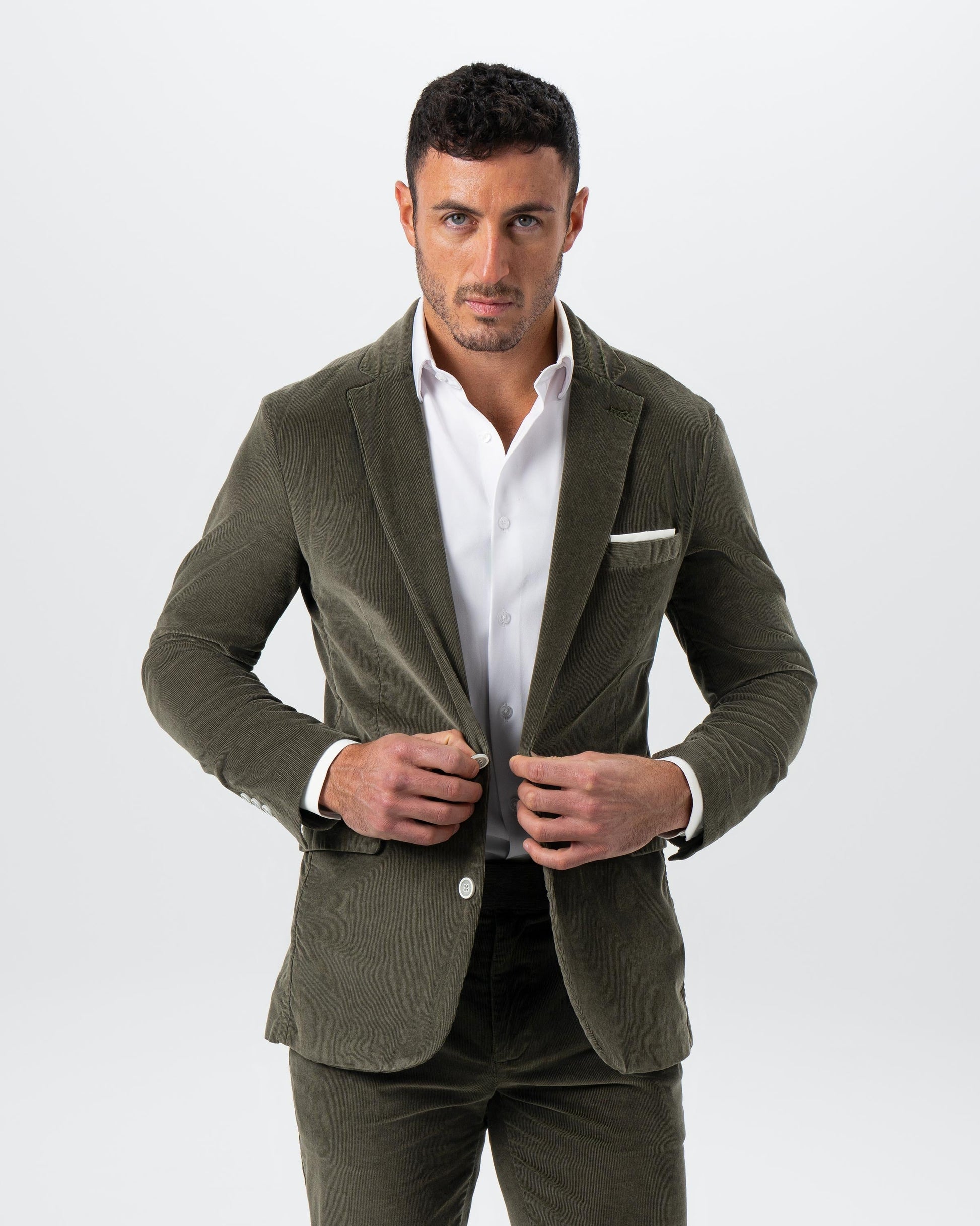 Unstructured Corduroy Suit - Dark Olive | State & Liberty Suits