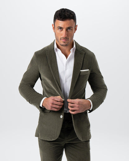 Unstructured Corduroy Suit - Dark Olive | State & Liberty Suits