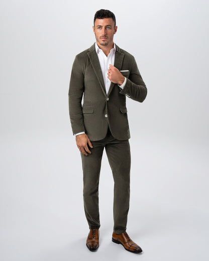 Unstructured Corduroy Suit - Dark Olive | State & Liberty Suits