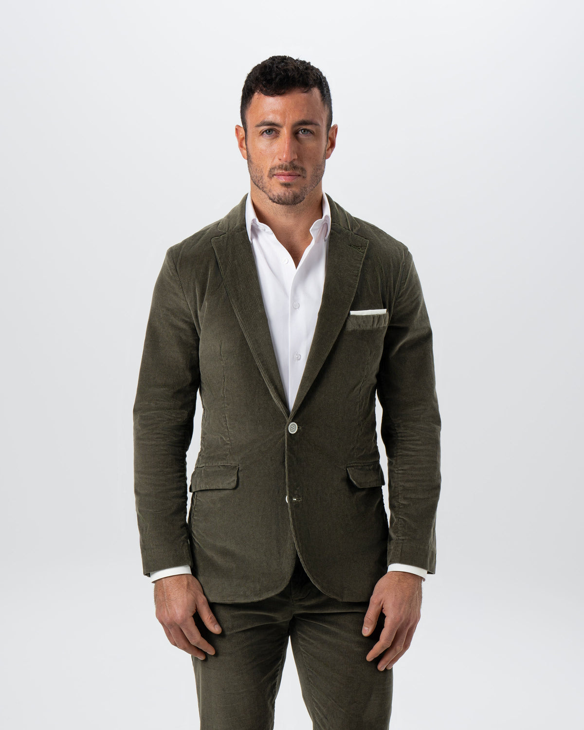 Unstructured Corduroy Suit - Dark Olive | State & Liberty Suits
