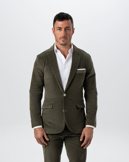 Unstructured Corduroy Suit - Dark Olive | State & Liberty Suits