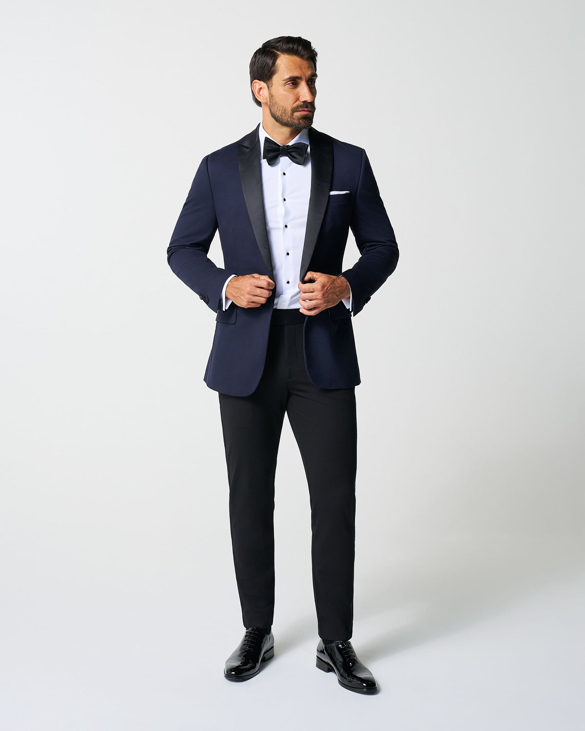 Athletic Fit Stretch Tuxedo - Navy with Peak Lapel | State & Liberty Suits