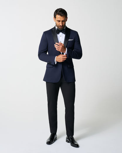 Athletic Fit Stretch Tuxedo - Navy with Peak Lapel | State & Liberty Suits