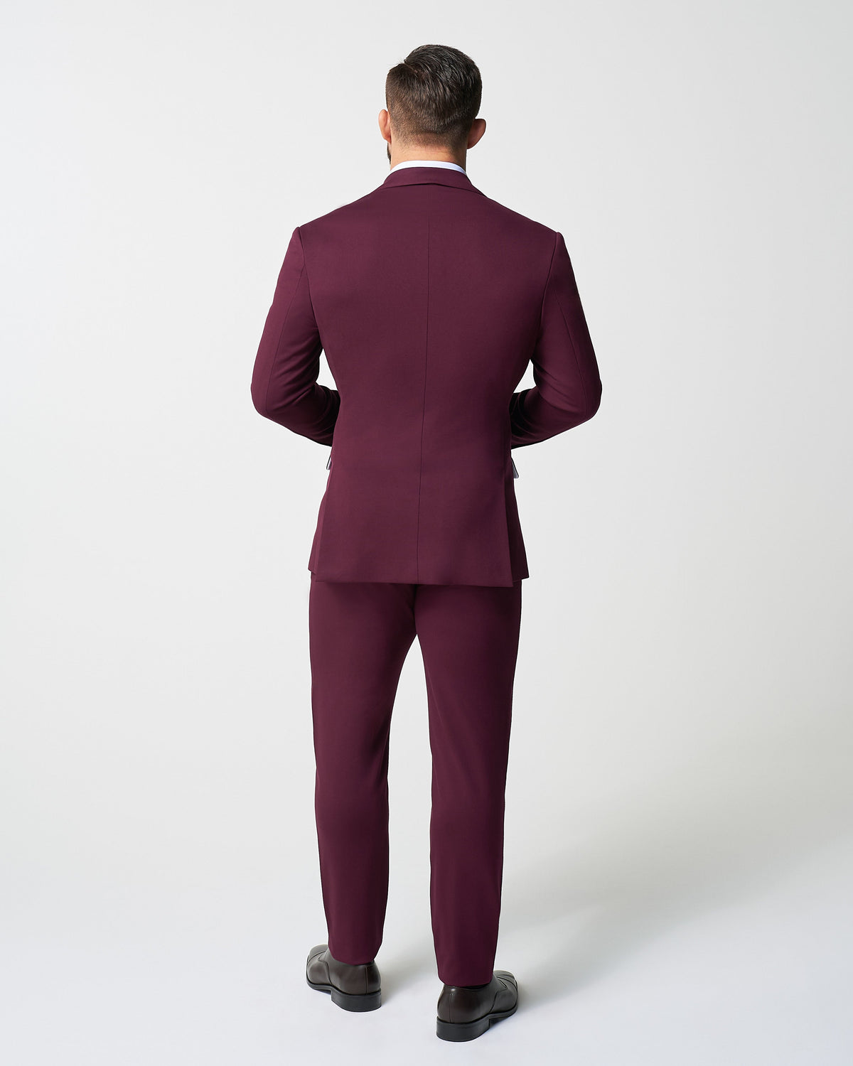 Athletic Fit Stretch Suit - Solid Plum | State & Liberty Suits