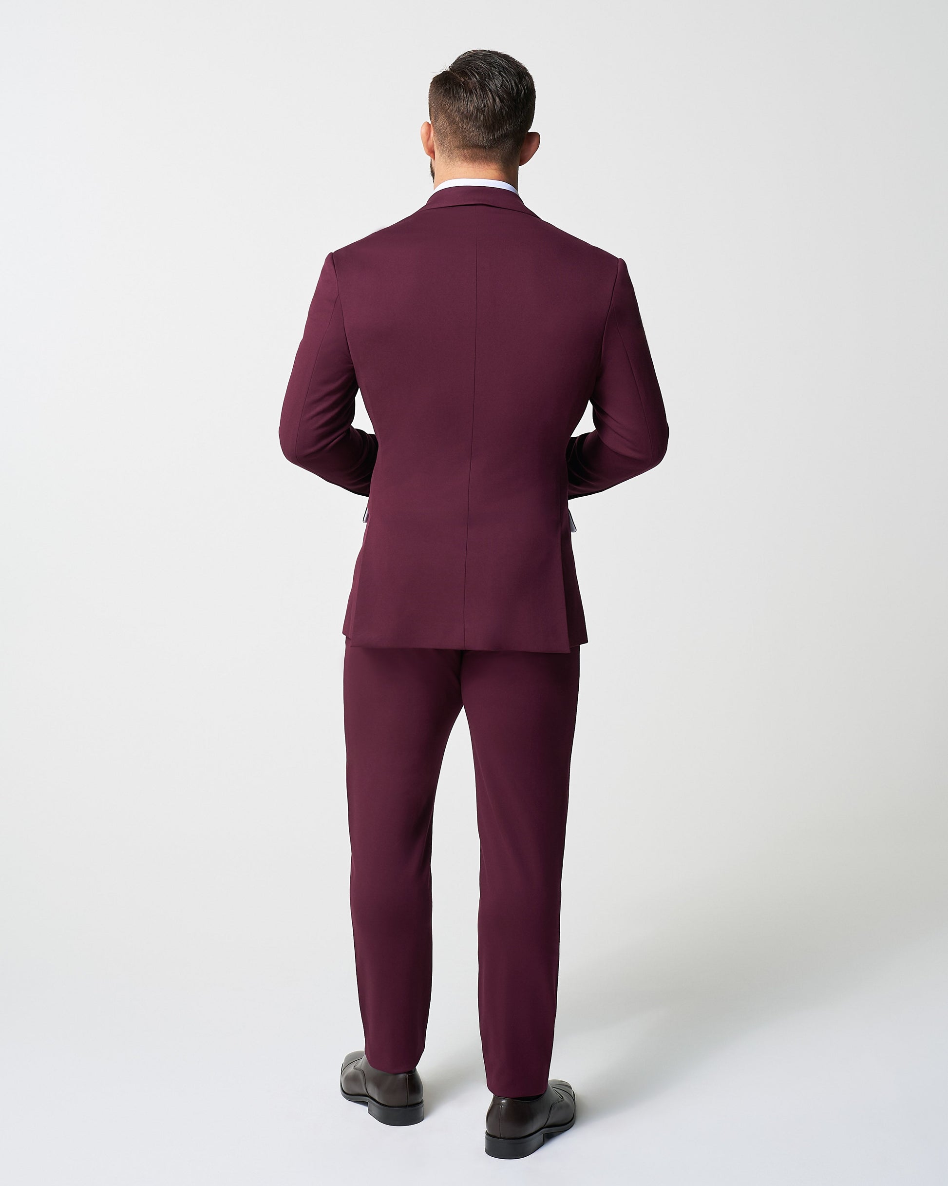 Athletic Fit Stretch Suit - Solid Plum | State & Liberty Suits