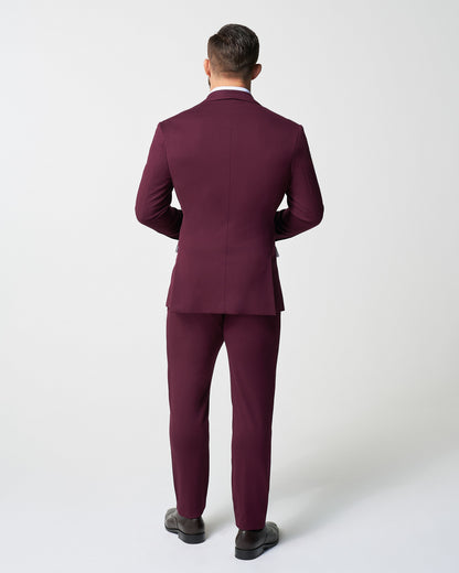 Athletic Fit Stretch Suit - Solid Plum | State & Liberty Suits