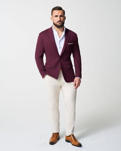 Athletic Fit Stretch Suit - Solid Plum | State & Liberty Suits