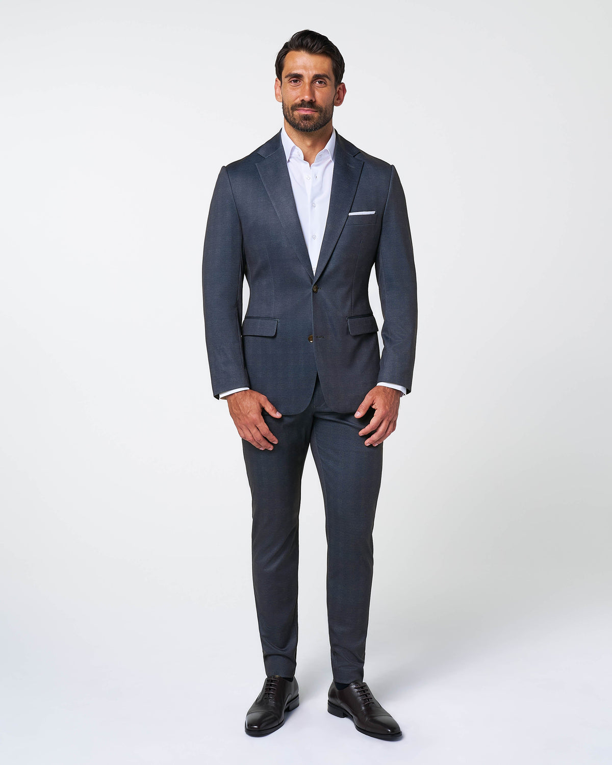 Athletic Fit Stretch Suit - Midnight Navy Plaid | State & Liberty Suits