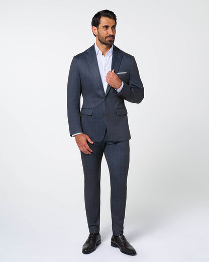 Athletic Fit Stretch Suit - Midnight Navy Plaid | State & Liberty Suits