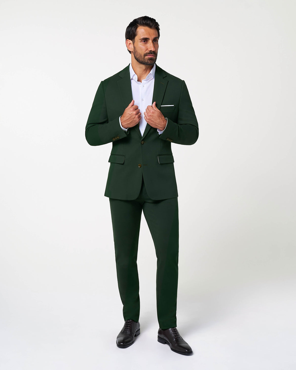Athletic Fit Stretch Suit - Solid Hunter Green | State & Liberty Suits