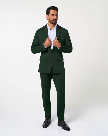 Athletic Fit Stretch Suit - Solid Hunter Green | State & Liberty Suits