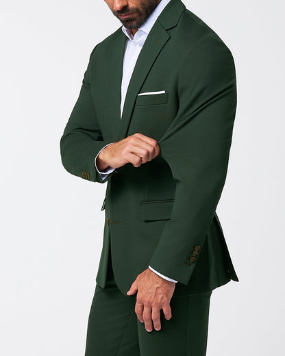 Athletic Fit Stretch Suit - Solid Hunter Green | State & Liberty Suits