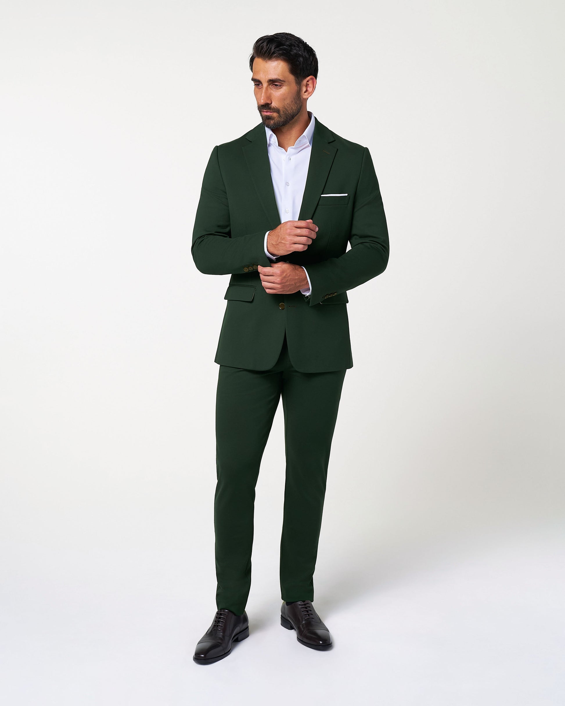 Athletic Fit Stretch Suit - Solid Hunter Green | State & Liberty Suits
