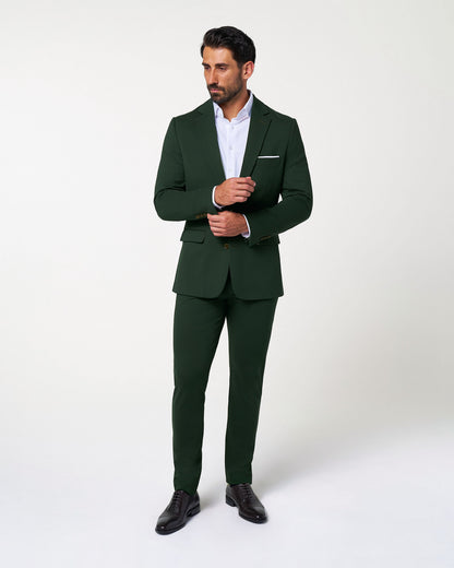 Athletic Fit Stretch Suit - Solid Hunter Green | State & Liberty Suits