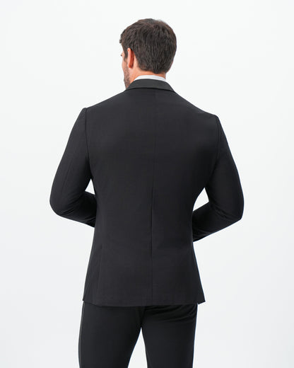 Athletic Fit Stretch Tuxedo Jacket - Double Breasted Solid Black with | State & Liberty Suits|Blazers