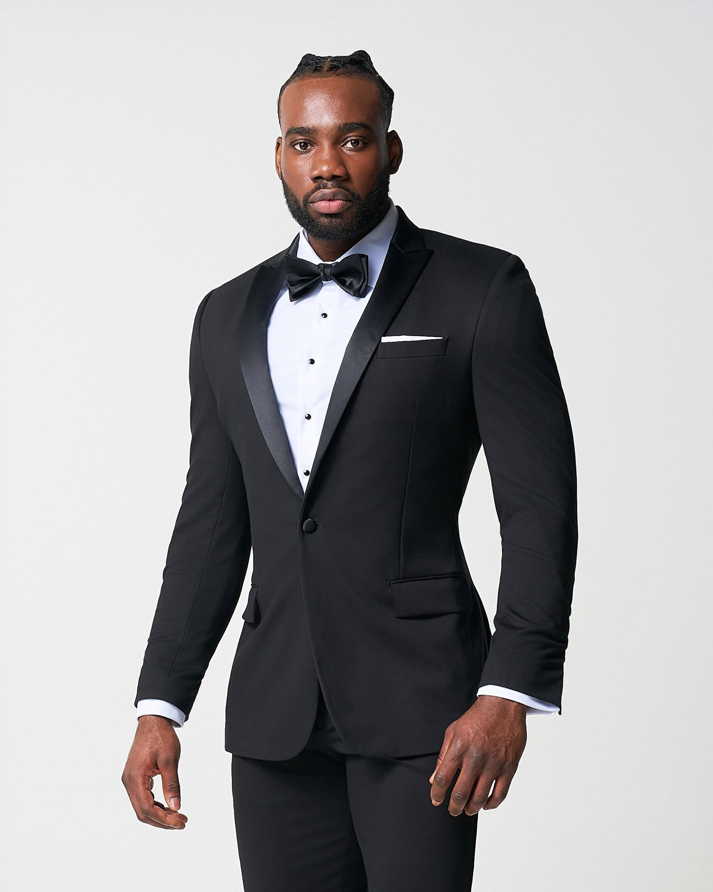 Athletic Fit Stretch Tuxedo Jacket - Black with Peak Lapel | State & Liberty Suits|Blazers