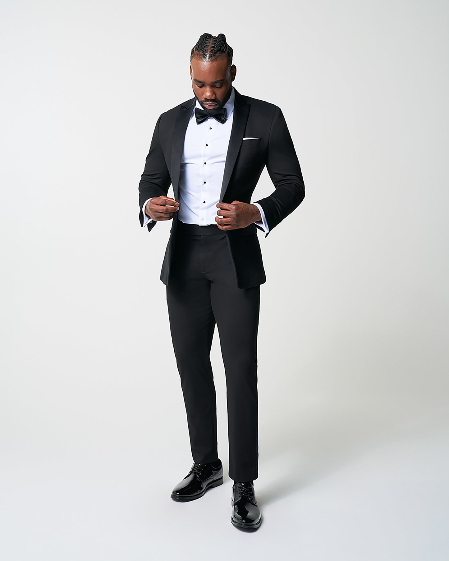 Athletic Fit Stretch Tuxedo Jacket - Black with Peak Lapel | State & Liberty Suits|Blazers