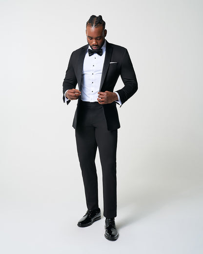Athletic Fit Stretch Tuxedo Jacket - Black with Peak Lapel | State & Liberty Suits|Blazers