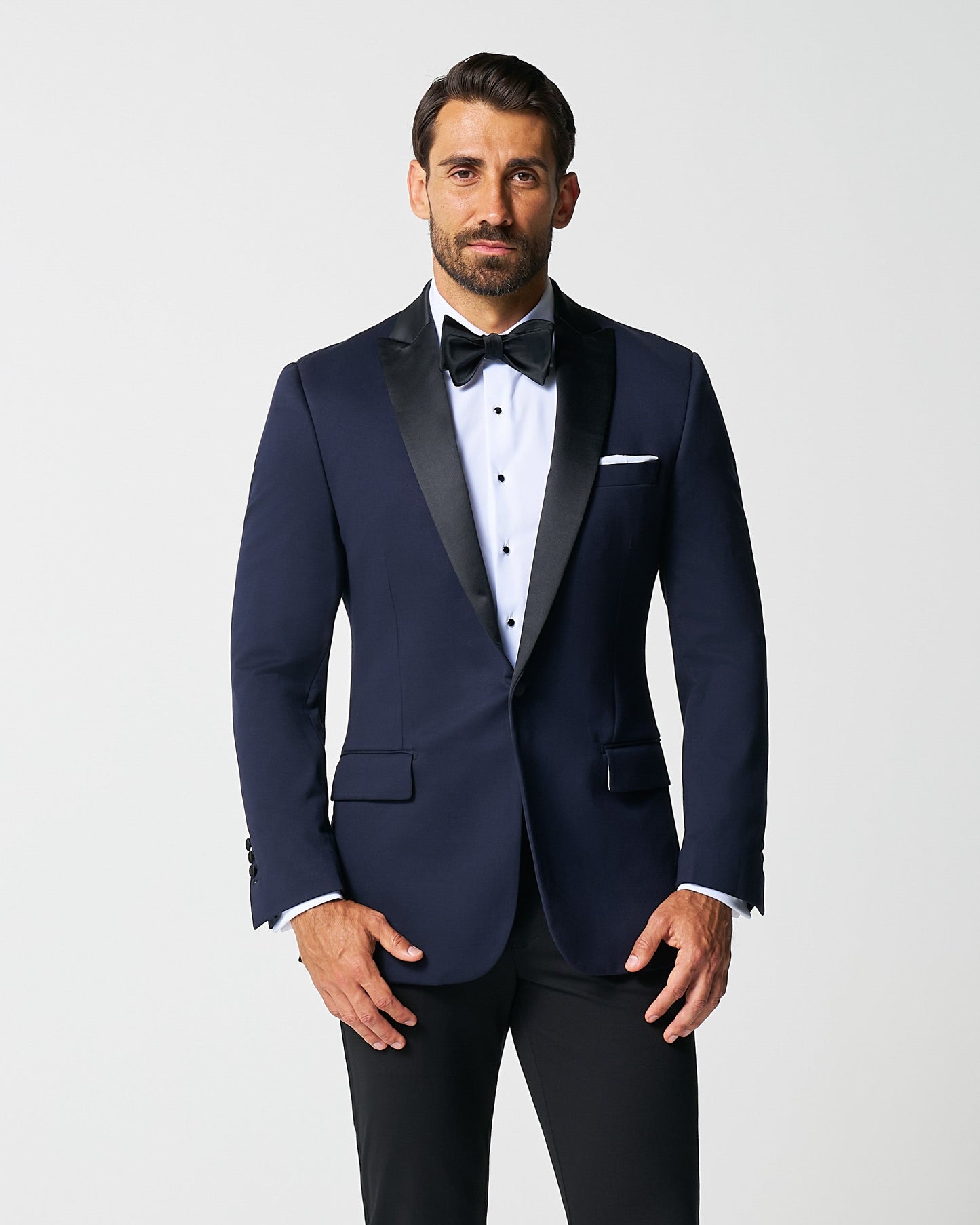 Athletic Fit Stretch Tuxedo Jacket - Navy with Peak Lapel | State & Liberty Suits|Blazers
