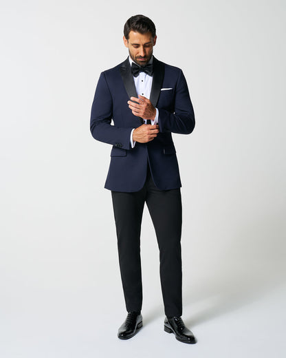 Athletic Fit Stretch Tuxedo Jacket - Navy with Peak Lapel | State & Liberty Suits|Blazers