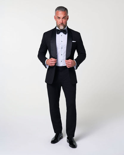 Athletic Fit Stretch Tuxedo Jacket - Black with Shawl Lapel | State & Liberty Suits|Blazers