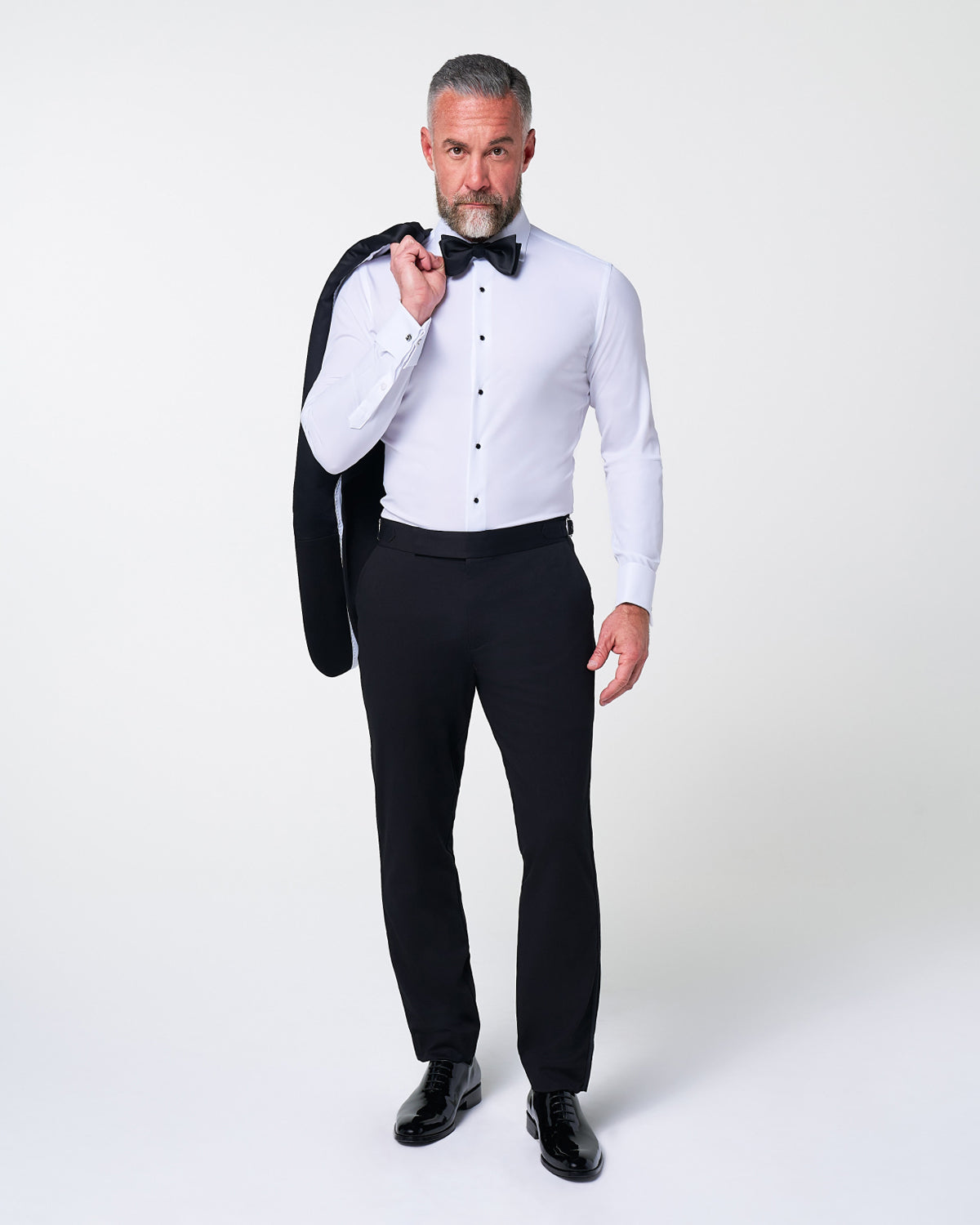 Athletic Fit Stretch Tuxedo Jacket - Black with Shawl Lapel | State & Liberty Suits|Blazers