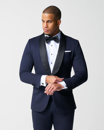 Athletic Fit Stretch Tuxedo Jacket - Navy with Shawl Lapel | State & Liberty Suits|Blazers